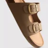 Mule-Sandalen mit doppeltem Schnallenriemen