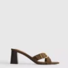 Mule-Sandalen mit Schnallen und Blockabsatz