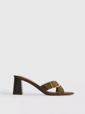 Mule-Sandalen mit Schnallen und Blockabsatz