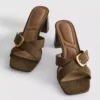Mule-Sandalen mit Schnallen und Blockabsatz
