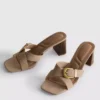 Mule-Sandalen mit Schnallen und Blockabsatz