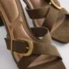 Mule-Sandalen mit Schnallen und Blockabsatz