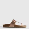 Mule-Sandalen mit T-Steg und Schnalle