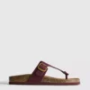 Mule-Sandalen mit T-Steg und Schnalle