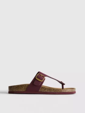 Mule-Sandalen mit T-Steg und Schnalle