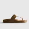 Mule-Sandalen mit T-Steg und Schnalle