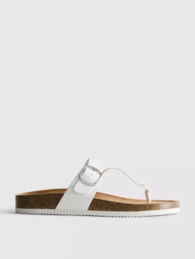 Mule-Sandalen mit T-Steg und Schnalle
