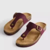 Mule-Sandalen mit T-Steg und Schnalle
