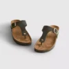 Mule-Sandalen mit T-Steg und Schnalle