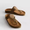 Mule-Sandalen mit T-Steg und Schnalle
