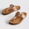 Mule-Sandalen mit T-Steg und Schnalle