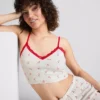 Nahtlos bedrucktes, kurz geschnittenes Schlafanzug-Cami-Top Nahtlos bedrucktes, kurz geschnittenes Schlafanzug-Cami-Top