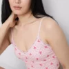 Nahtlos bedrucktes, kurz geschnittenes Schlafanzug-Cami-Top Nahtlos bedrucktes, kurz geschnittenes Schlafanzug-Cami-Top