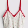 Nahtlos bedrucktes, kurz geschnittenes Schlafanzug-Cami-Top Nahtlos bedrucktes, kurz geschnittenes Schlafanzug-Cami-Top