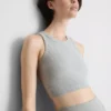 Nahtloses, geripptes, kurzes Tanktop