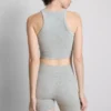 Nahtloses, geripptes, kurzes Tanktop