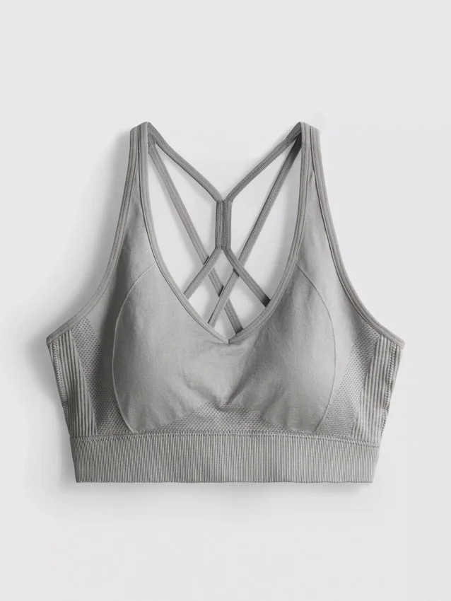 Nahtloses, hochglänzendes Active-Crop-Top Nahtloses, hochglänzendes Active-Crop-Top