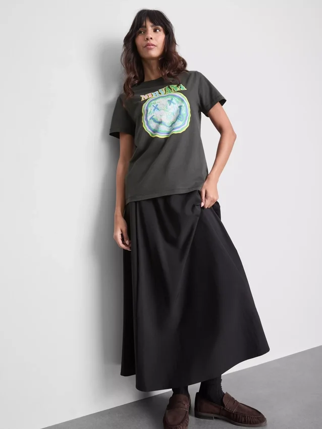Nirvana-Band-T-Shirt aus gewaschener Baumwolle Nirvana-Band-T-Shirt aus gewaschener Baumwolle