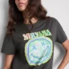 Nirvana-Band-T-Shirt aus gewaschener Baumwolle Nirvana-Band-T-Shirt aus gewaschener Baumwolle
