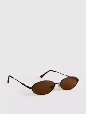 Ovale Sonnenbrille im 90er-Jahre-Stil mit getönten Gläsern