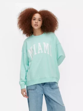 Oversize-Sweatshirt mit „Miami“-Schriftzug