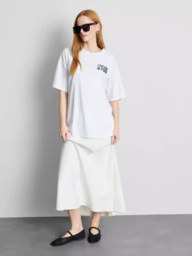 Oversized-Boyfriend-T-Shirt aus Baumwolle mit Grafikprint