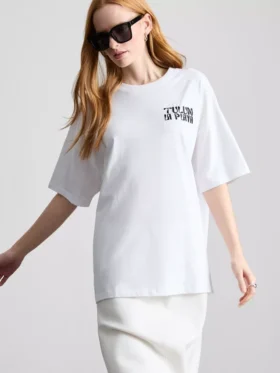 Oversized-Boyfriend-T-Shirt aus Baumwolle mit Grafikprint