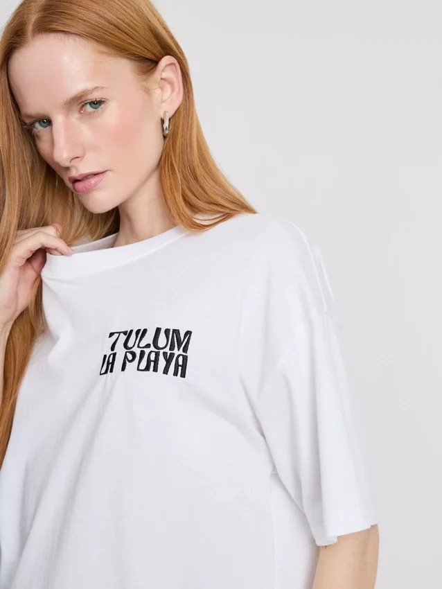 Oversized-Boyfriend-T-Shirt aus Baumwolle mit Grafikprint Oversized-Boyfriend-T-Shirt aus Baumwolle mit Grafikprint
