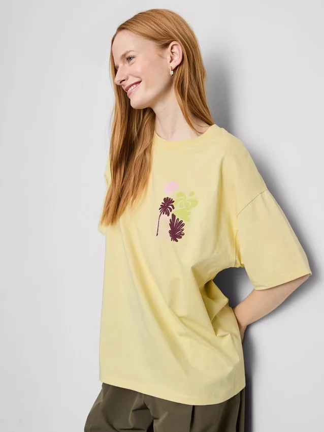 Oversized-Boyfriend-T-Shirt aus Baumwolle mit Grafikprint Oversized-Boyfriend-T-Shirt aus Baumwolle mit Grafikprint