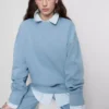 Oversized-Sweatshirt mit überschnittenen Schultern Oversized-Sweatshirt mit überschnittenen Schultern