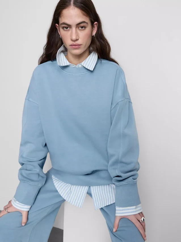 Oversized-Sweatshirt mit überschnittenen Schultern Oversized-Sweatshirt mit überschnittenen Schultern