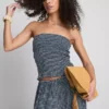Paula Echevarría Bandeau-Top mit Rüschen im Gingham-Muster Paula Echevarría Bandeau-Top mit Rüschen im Gingham-Muster