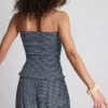 Paula Echevarría Bandeau-Top mit Rüschen im Gingham-Muster Paula Echevarría Bandeau-Top mit Rüschen im Gingham-Muster