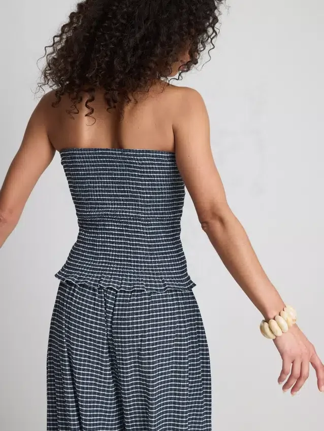 Paula Echevarría Bandeau-Top mit Rüschen im Gingham-Muster Paula Echevarría Bandeau-Top mit Rüschen im Gingham-Muster
