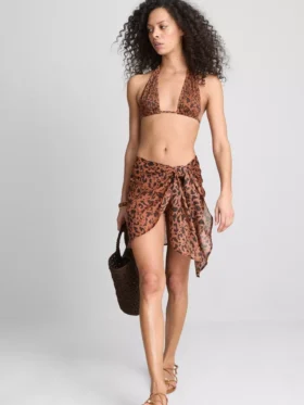 Paula Echevarría Bikini-Oberteil mit Leopardenmuster und Neckholder-Ausschnitt