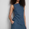 Paula Echevarría: Gerüschtes Tanktop aus Crinkle-Stoff Paula Echevarría: Gerüschtes Tanktop aus Crinkle-Stoff