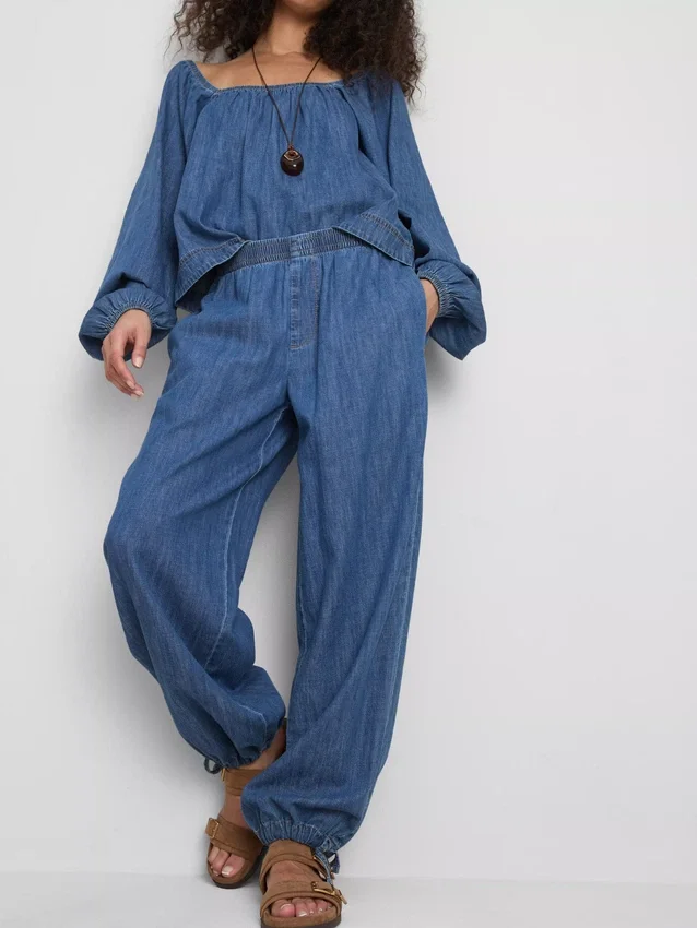 Paula Echevarría Haremshose aus baumwollreichem Denim Paula Echevarría Haremshose aus baumwollreichem Denim