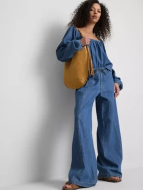 Paula Echevarría – Weithose aus baumwollreichem Denim