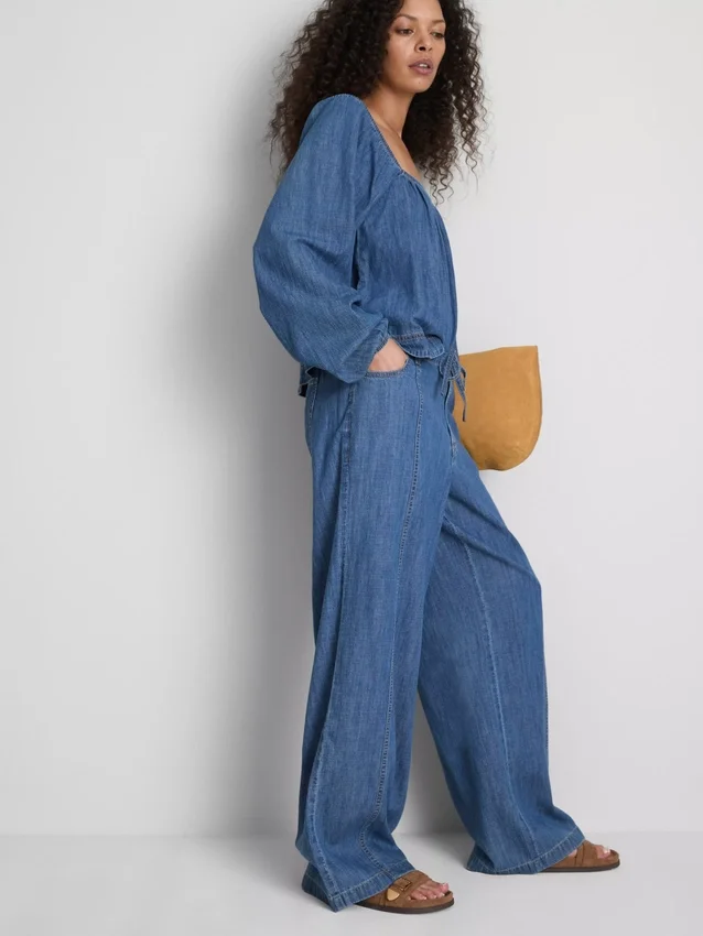 Paula Echevarría – Weithose aus baumwollreichem Denim Paula Echevarría – Weithose aus baumwollreichem Denim