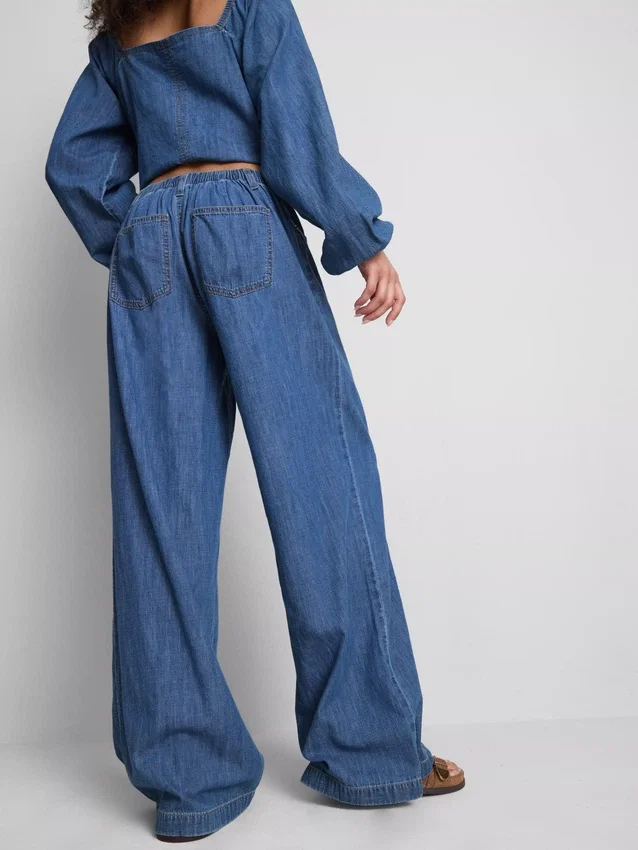 Paula Echevarría – Weithose aus baumwollreichem Denim Paula Echevarría – Weithose aus baumwollreichem Denim