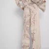 Paula Echevarría – Weithose aus geknittertem Satin