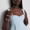 Peplum-Oberteil aus Krepp mit Herzausschnitt Peplum-Oberteil aus Krepp mit Herzausschnitt