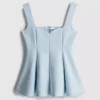 Peplum-Oberteil aus Krepp mit Herzausschnitt Peplum-Oberteil aus Krepp mit Herzausschnitt