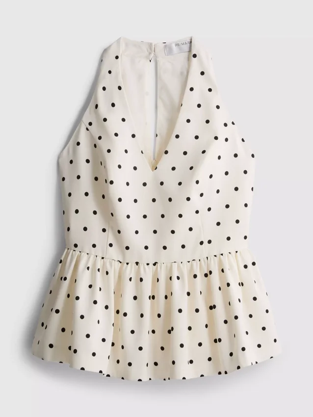 Peplum-Top mit Neckholder und Polka-Dots Peplum-Top mit Neckholder und Polka-Dots