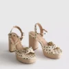 Plateausandalen mit Knotendetail