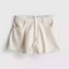 Plissierte Flare-Shorts aus baumwollreichem Denim