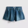 Plissierte Flare-Shorts aus baumwollreichem Denim Plissierte Flare-Shorts aus baumwollreichem Denim