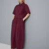 Plissierte Hose mit weitem Bein in Papieroptik