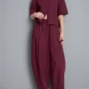 Plissierte Hose mit weitem Bein in Papieroptik