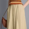 Plissierte Hose mit weitem Bein in Papieroptik